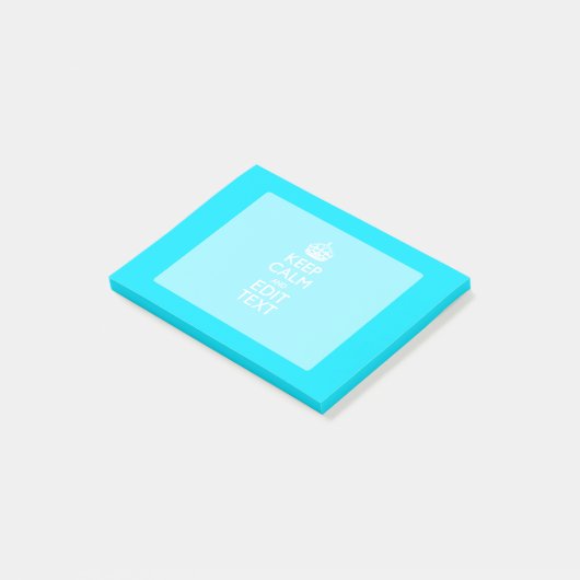 Aanpassen Kalm Jouw tekst Turquoise Blue houden Post-it® Notes (Schuin)