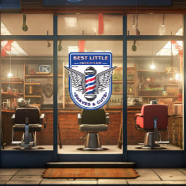 Aanpassen Klassieke Kapper Winkel Traditionele Paa Raamsticker