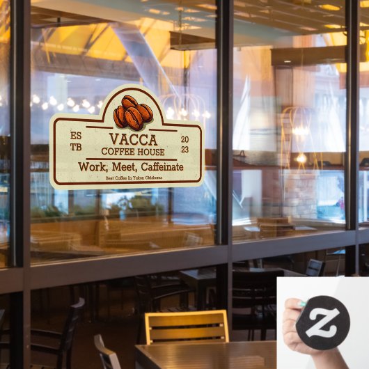 Aanpassen koffiebonen winkel voorkant raamsticker (Restaurant Raam)