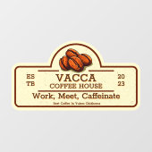 Aanpassen koffiebonen winkel voorkant raamsticker (Vel)