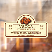 Aanpassen  koffiebonen winkel voorkant raamsticker (Vel 2)