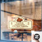 Aanpassen koffiebonen winkel voorkant raamsticker (Cafe Raam)