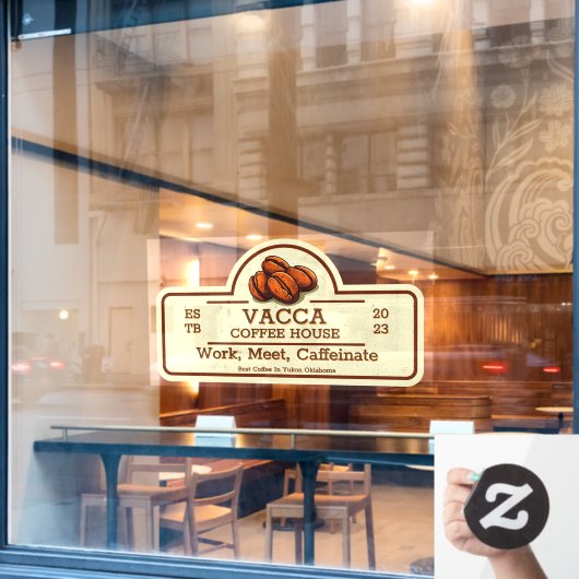 Aanpassen  koffiebonen winkel voorkant raamsticker (Cafe Raam)