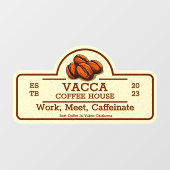 Aanpassen koffiebonenwinkel voordeur raamsticker (Vel)