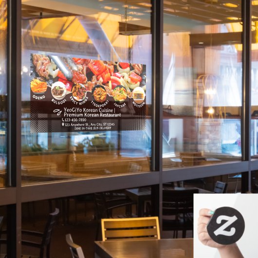 Aanpassen Koreaanse keuken Restaurant Advertentie Raamsticker (Restaurant Raam)
