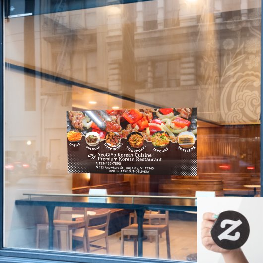Aanpassen Koreaanse keuken Restaurant Advertentie Raamsticker (Cafe Raam)