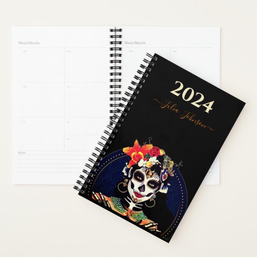 Aanpassen LA CATRINA SUIKERSCHEDEL 2024 Dagboek Ag Planner (Display)