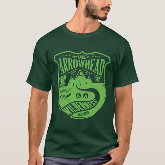 Aanpassen Lake Arrowhead Camping Wilderness Green T-shirt (Voorkant)