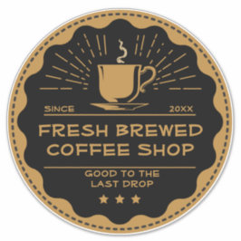 Aanpassen Landelijke Koffiezaak Beker Zakelijk Fro Sticker