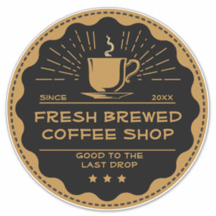 Aanpassen Landelijke Koffiezaak Beker Zakelijk Fro Sticker