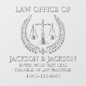 Aanpassen Lawyer Law Kantoor Gedetailleerd Front S Raamsticker (Vel)