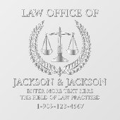 Aanpassen Lawyer Law Kantoor Gedetailleerd Front S Raamsticker (Vel)