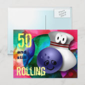 Aanpassen Leeftijd bowling Verjaardag Briefkaart (Voorkant / Achterkant)