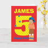 Aanpassen leeftijd en naam jongen verjaardagskaart kaart (Gele Bloem)