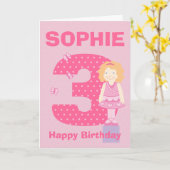 Aanpassen leeftijd en naam meisje verjaardagskaart kaart (Gele Bloem)