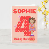 Aanpassen leeftijd en naam meisje verjaardagskaart kaart (Gele Bloem)