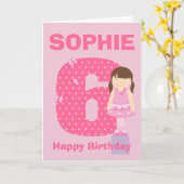 Aanpassen leeftijd en naam meisje verjaardagskaart kaart (Gele Bloem)