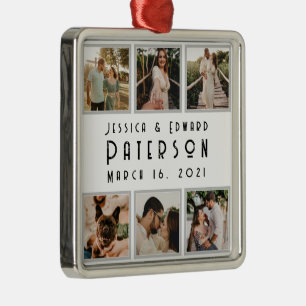 Aanpassen, liefdesfoto's Moderne persoonlijke cade Metalen Ornament