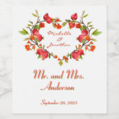 Aanpassen Liefdevolle Hart Eenvoudige Elegante Huw Wijn Etiket (Enkel label)