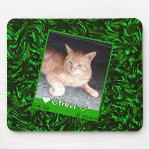 Aanpassen lijst foto kattenhuisdier, groene metaal muismat