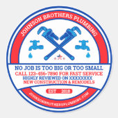 Aanpassen Loodgieterscontractant Business Window Ronde Sticker (Voorkant)