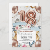 Aanpassen Luxe 18e Verjaardag Combineer Afstuderen Kaart (Voorkant / Achterkant)