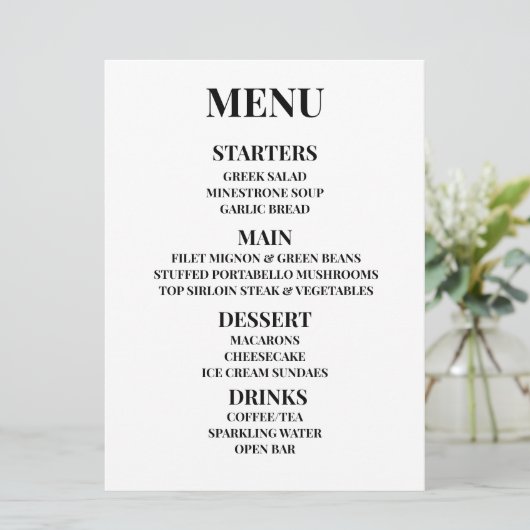 Aanpassen - Maak uw eigen aangepaste menu (Staand voorkant)