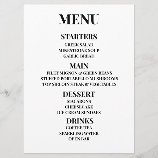 Aanpassen - Maak uw eigen aangepaste menu (Voorkant)