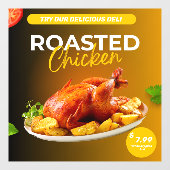 Aanpassen Market Deli Geroosterde kip Prijs Promo Raamsticker (Vel)