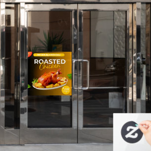 Aanpassen Market Deli Geroosterde kip Prijs Promo Raamsticker
