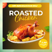 Aanpassen Market Deli Geroosterde kip Prijs Promo Raamsticker (Vel 3)