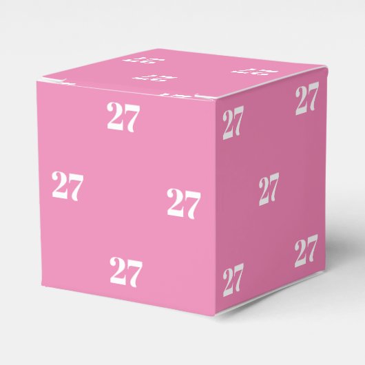 Aanpassen met het Initiaal White Number roze cadea Bedankdoosjes (Voorkant Zijde)