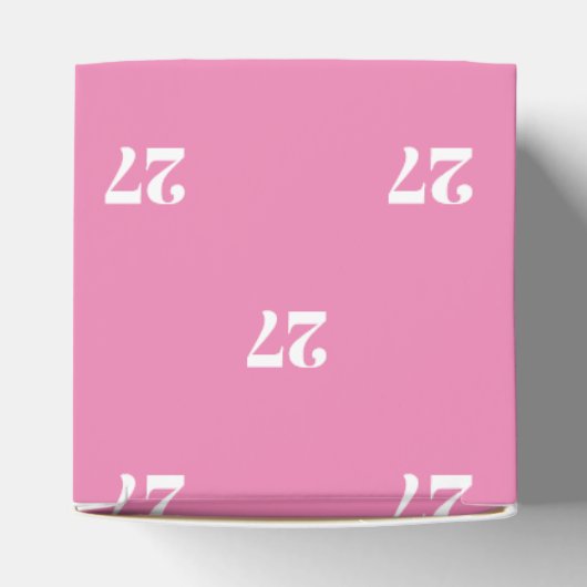 Aanpassen met het Initiaal White Number roze cadea Bedankdoosjes (Bovenkant)