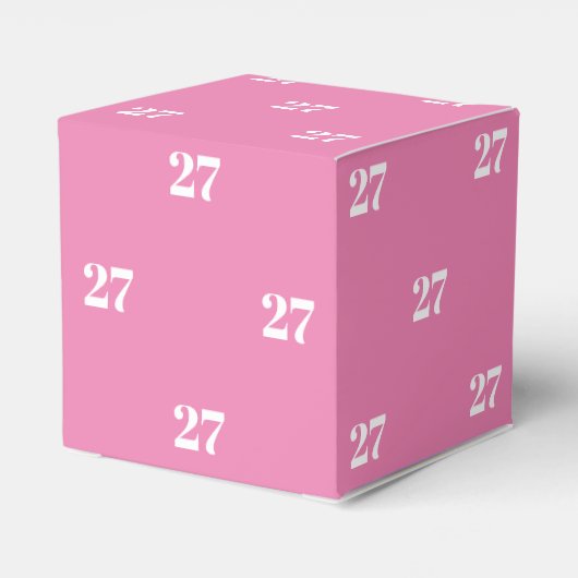 Aanpassen met het Initiaal White Number roze cadea Bedankdoosjes (Achterkant)