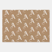 Aanpassen met Initiaal monogram Letter-bruine tint Inpakpapier Vel (Voorkant)