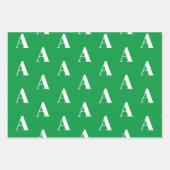 Aanpassen met Initiaal monogram Letter groen wit Inpakpapier Vel (Voorkant)