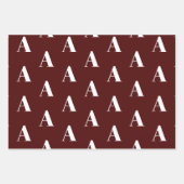 Aanpassen met Initiaal monogram Letter-Oxblood-wij Inpakpapier Vel (Voorkant)