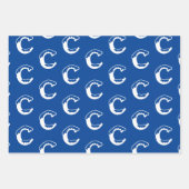 Aanpassen met Initiaal monogram Letter rood blauw Inpakpapier Vel (Voorkant 3)