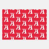 Aanpassen met Initiaal monogram Letter rood blauw Inpakpapier Vel (Voorkant)