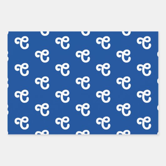 Aanpassen met Initiaal monogram Letter rood blauw  Inpakpapier Vel (Voorkant 3)