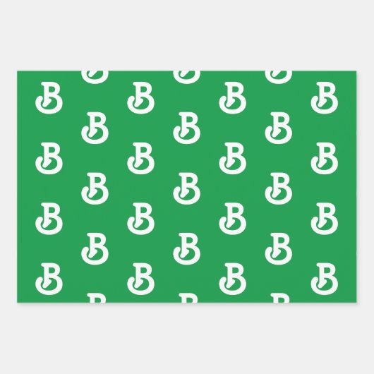 Aanpassen met Initiaal monogram Letter rood blauw  Inpakpapier Vel (Voorkant 2)