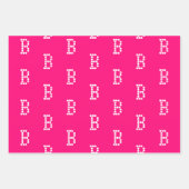 Aanpassen met Initiaal monogram Letter roze fuchsi Inpakpapier Vel (Voorkant 2)