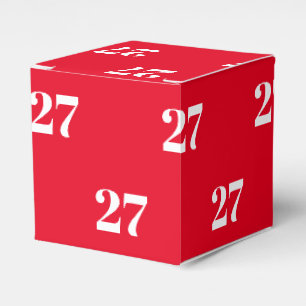 Aanpassen met Initiaal, White Letter Number red gi Bedankdoosjes