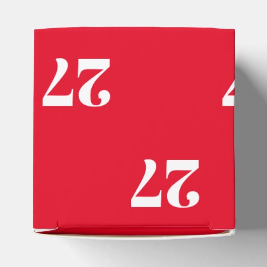 Aanpassen met Initiaal, White Letter Number red gi Bedankdoosjes (Bovenkant)