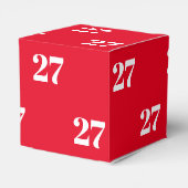 Aanpassen met Initiaal, White Letter Number red gi Bedankdoosjes (Achterkant)