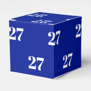 Aanpassen met Initiaal, Wit Aantal kobalt blauw ca Bedankdoosjes