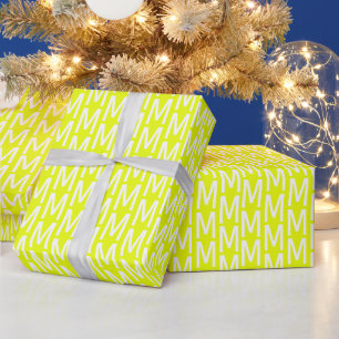 Aanpassen met Initiaal, wit lettertype Cadeaupapier