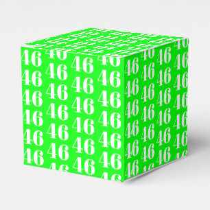 Aanpassen met Initiaal, wit nummer neon groen cade Bedankdoosjes