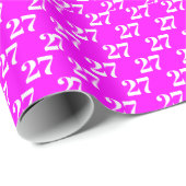 Aanpassen met Initiaal, Witte Letter, Nummermagent Cadeaupapier (Rol Hoek)