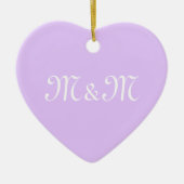 Aanpassen met Initiaal Witte-letternummerlavender Keramisch Ornament (Voorkant)